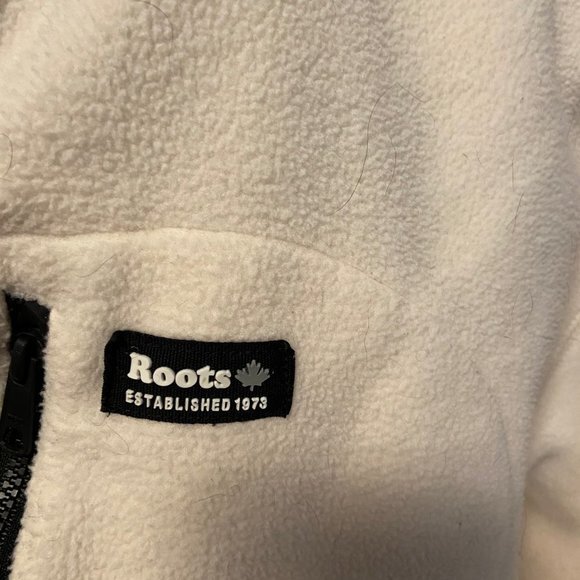 Roots Recycled Fibre Fleece Jacket UNISEX Sz M EUC - Picture 2 of 11